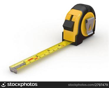 Tools. Measure tape on white background. 3d