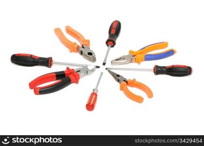 tools on a white background