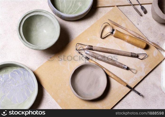tools pottery table. Resolution and high quality beautiful photo. tools pottery table. High quality and resolution beautiful photo concept