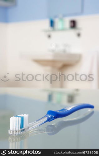 Toothbrush in bathroom