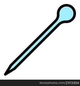 Toothpick icon. Outline toothpick vector icon color flat isolated. Toothpick icon color outline vector
