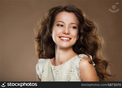 Toothy Smile. Portrait of Happy Lovely Brunette