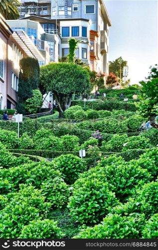 top city views from lombard street in san francisco california