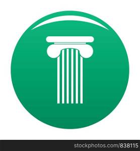 Top column icon. Simple illustration of top column vector icon for any design green. Top column icon vector green
