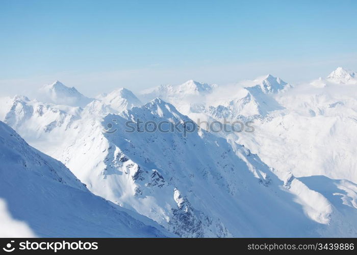 top of alps in sky