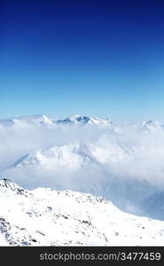 top of alps in sky