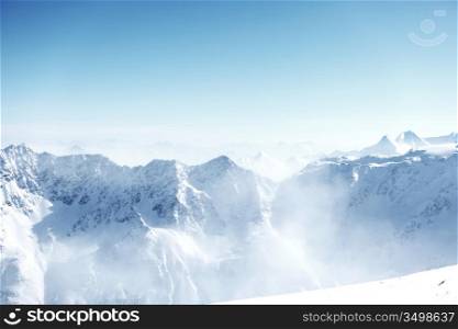 top of alps in sky