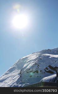 top of alps in sky