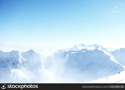 top of alps in sky