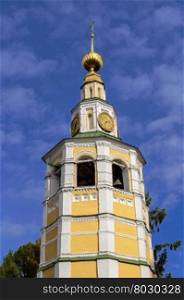 Top of bell tower of Spaso-Preobrazhensky (Transfiguration) Cathedral in Uglich, Russia