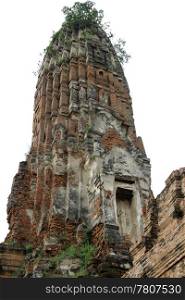 Top of brick stupa in Ayutthaya, Thailand