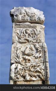 Top of column of temple in Aphrodisias, Turkey