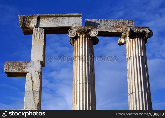 Top of colums of temple in Aphrodisias, Turkey