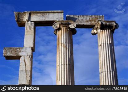 Top of colums of temple in Aphrodisias, Turkey