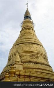 Top of golden stupa, Sagaing Hill, Mandalay, Myanmar