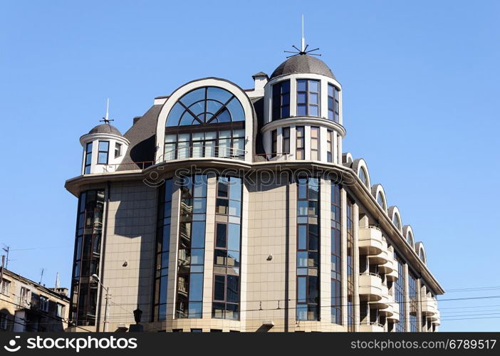 Top of modern high-rise building in Odessa, Ukraine