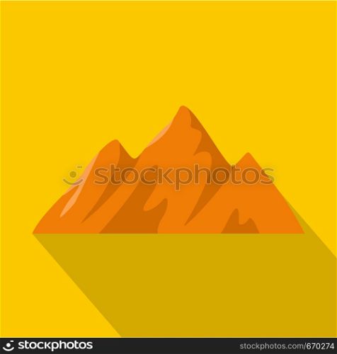 Top of mountain icon. Flat illustration of top of mountain vector icon for web. Top of mountain icon, flat style.