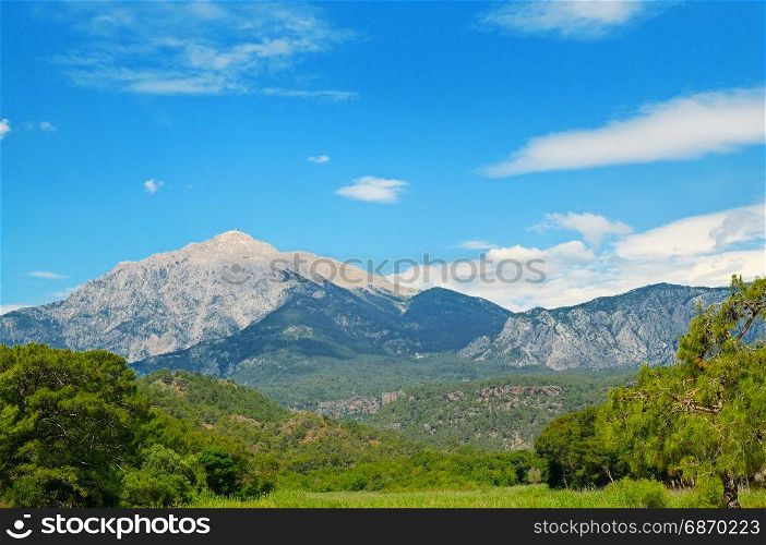top of mountain Olympos (Turkey) against blue sky