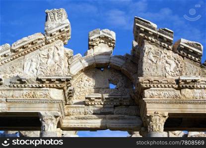 Top of old ruined gate in Aphrodisias, Turkey