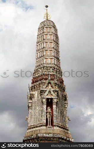 Top of prang in wat Arun in Bangkok, Thailand