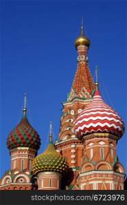 Top of St. Basil&rsquo;s cathedral on the Red Square in Moscow