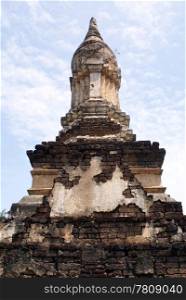 Top of stupa in wat Chedi Chet Thaew, Si Satchanalai, Thailand
