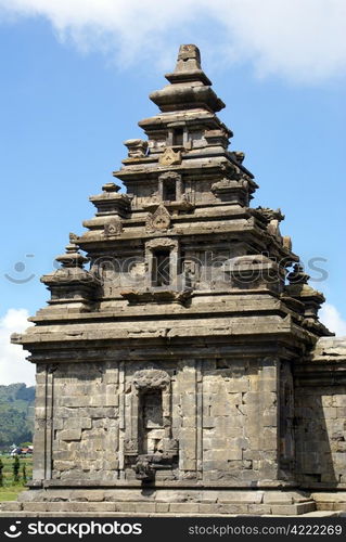 Top of temple Arjuna on plateau Dieng, Ja