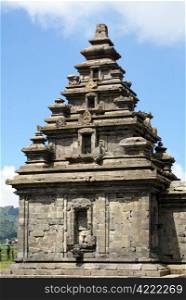 Top of temple Arjuna on plateau Dieng, Ja