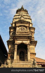 Top of temple in Bhaktapur, Nepal