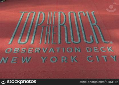 Top of the Rock observation deck sign, Midtown Manhattan, New York City, New York State, USA