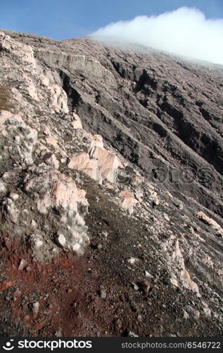 Top of volcano Kerinci in Indonesia