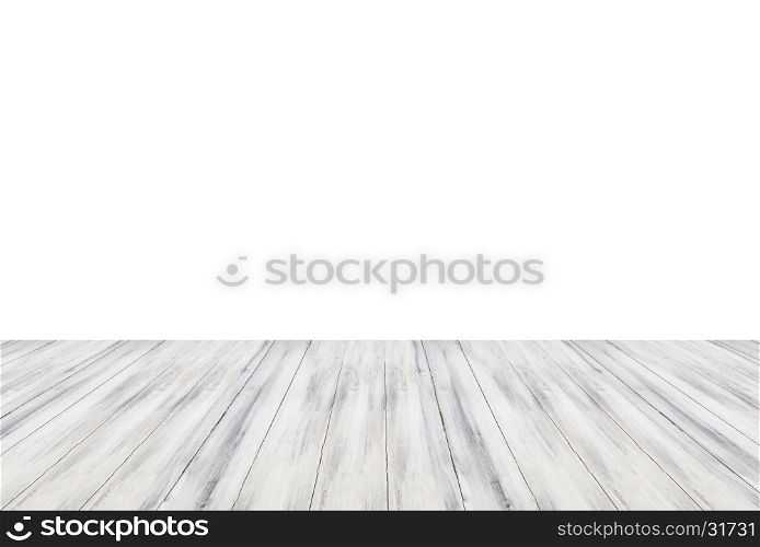 Top of wooden table or counter isolated on white background. For product display