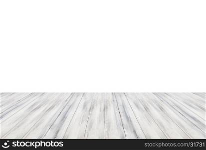 Top of wooden table or counter isolated on white background. For product display