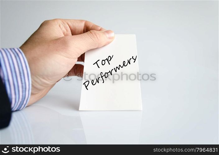 Top performers text concept isolated over white background