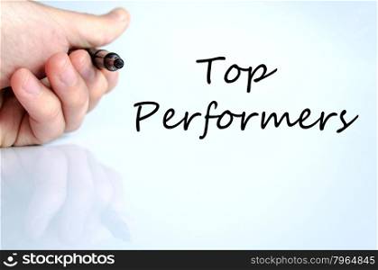 Top performers text concept isolated over white background