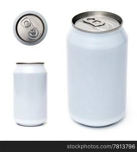 Top, side and perspective view of beverage can