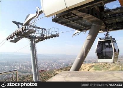 Top station of cable car in acropolis of Bergama, Turkey