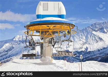 Top station of cable lift in Chamonix, France