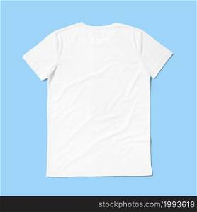 Top up up view round neck t shirt isolated on blue background. suitable for your design project.