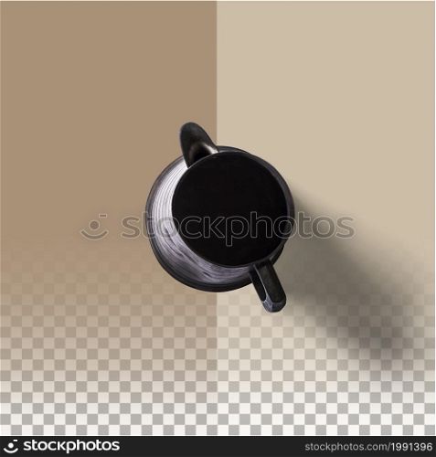 Top up view an antique water jug isolated