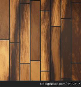 Top view. 3d illustration of dark wood parquet floor, background