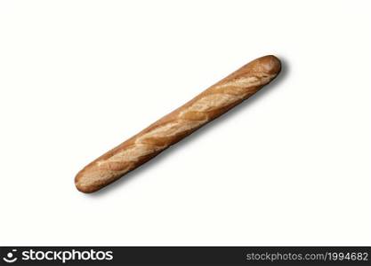 Top view a delicious long bread isolated on white. fit for your design element.