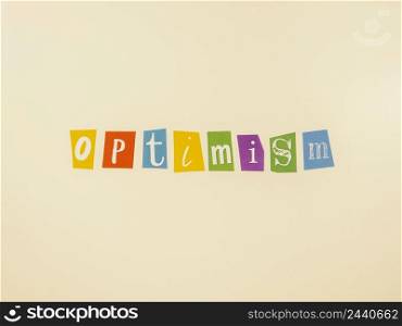 top view arrangement optimism concept elements 3