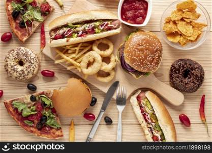 top view arrangement with food wooden background. Resolution and high quality beautiful photo. top view arrangement with food wooden background. High quality beautiful photo concept