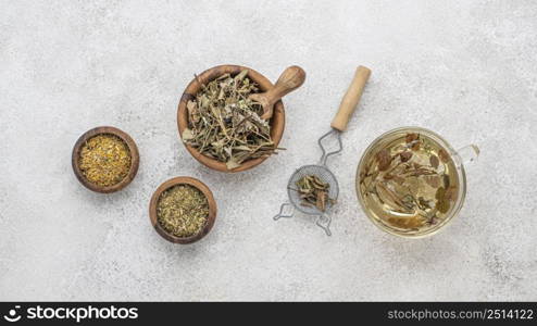 top view assortment dried plants