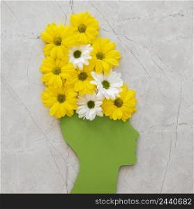 top view assortment optimism concept with flowers 2