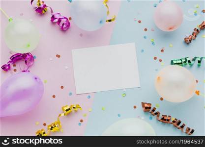 top view assortment with balloons card. High resolution photo. top view assortment with balloons card. High quality photo
