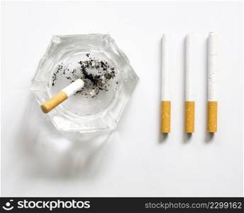 top view bad habit cigarette arrangement