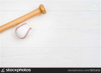 top view baseball wooden bat. High resolution photo. top view baseball wooden bat. High quality photo