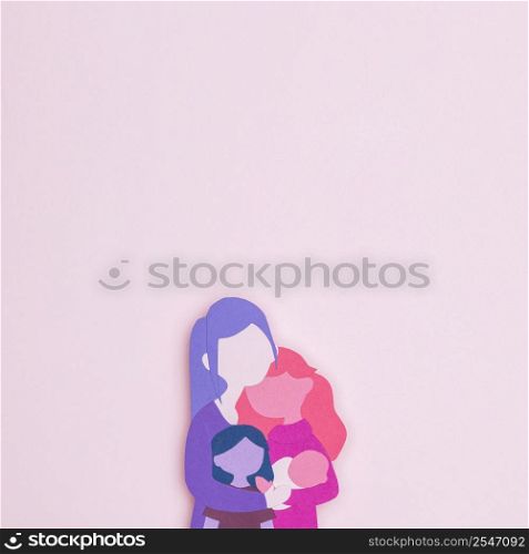 top view beautiful home still life family 8